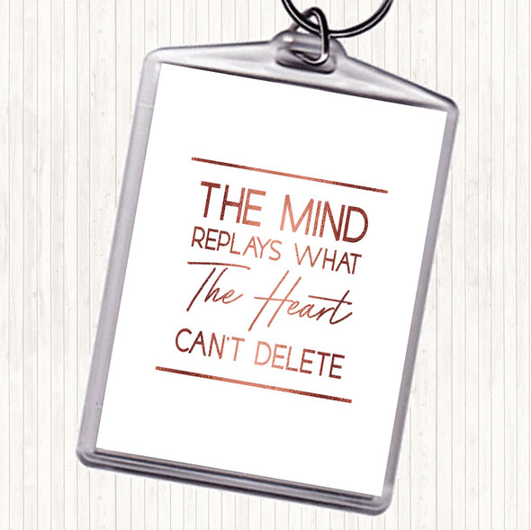 Rose Gold The Mind Replays Quote Bag Tag Keychain Keyring