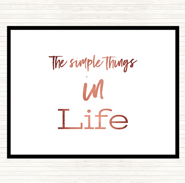 Rose Gold The Simple Things Quote Mouse Mat Pad