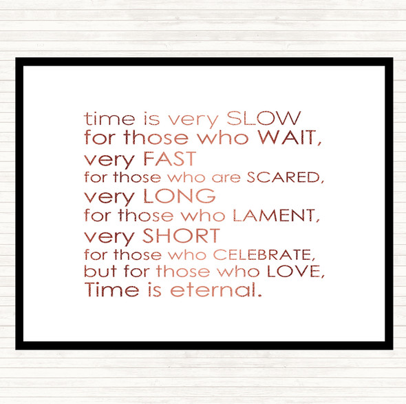 Rose Gold Time Eternal Quote Dinner Table Placemat