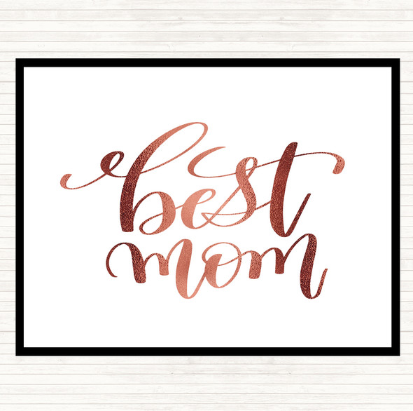 Rose Gold Best Mom Quote Mouse Mat Pad