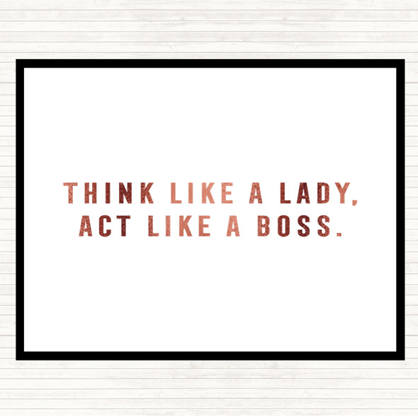 Rose Gold Act Like A Boss Quote Mouse Mat Pad