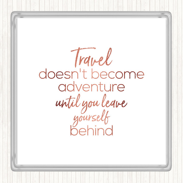 Rose Gold Travel Quote Drinks Mat Coaster