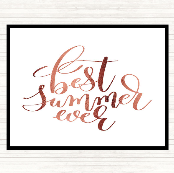 Rose Gold Best Summer Ever Quote Mouse Mat Pad