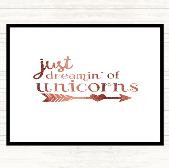 Rose Gold Unicorns Quote Dinner Table Placemat