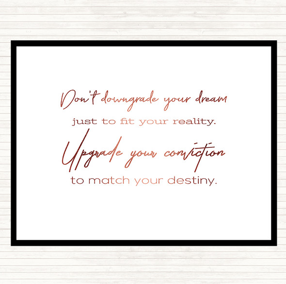 Rose Gold Upgrade Your Conviction Quote Mouse Mat Pad