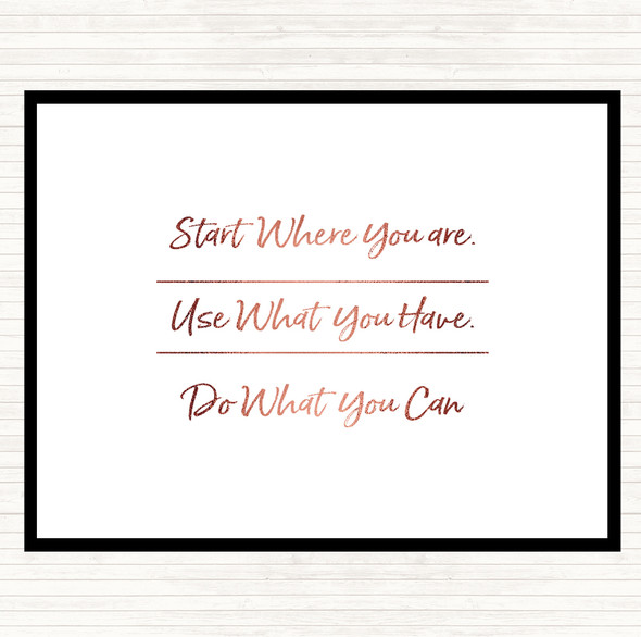 Rose Gold Use What You Have Quote Mouse Mat Pad