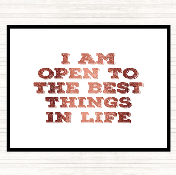 Rose Gold Best Things In Life Quote Mouse Mat Pad