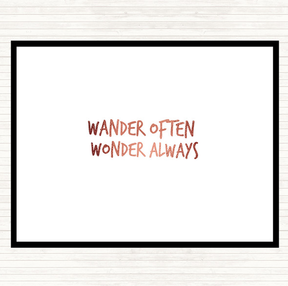 Rose Gold Wander Often Wonder Always Quote Mouse Mat Pad