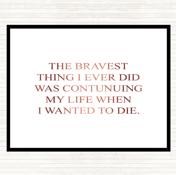 Rose Gold Wanted To Die Quote Mouse Mat Pad