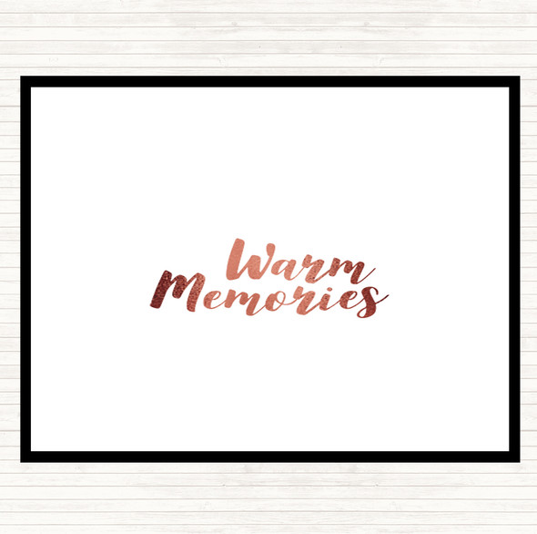 Rose Gold Warm Memories Quote Mouse Mat Pad