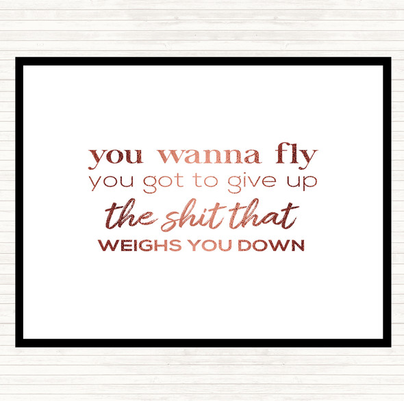 Rose Gold Weighs You Down Quote Mouse Mat Pad