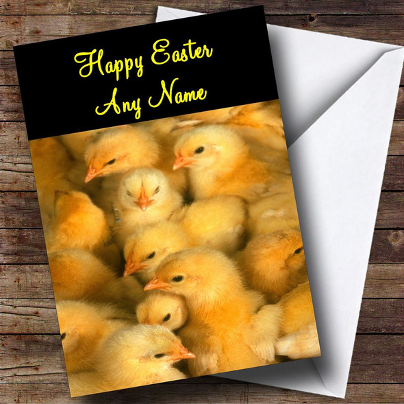 Adorable Baby Chicks Personalised Easter Card