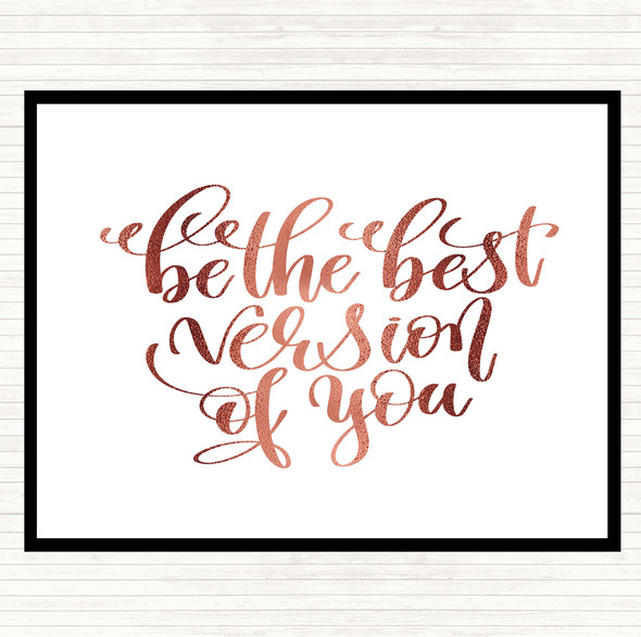 Rose Gold Best Version Of You Swirl Quote Mouse Mat Pad