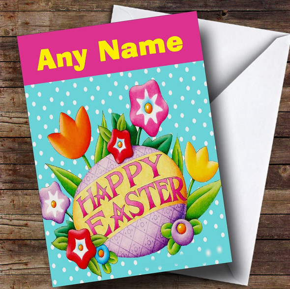 Polka Dot Personalised Easter Card