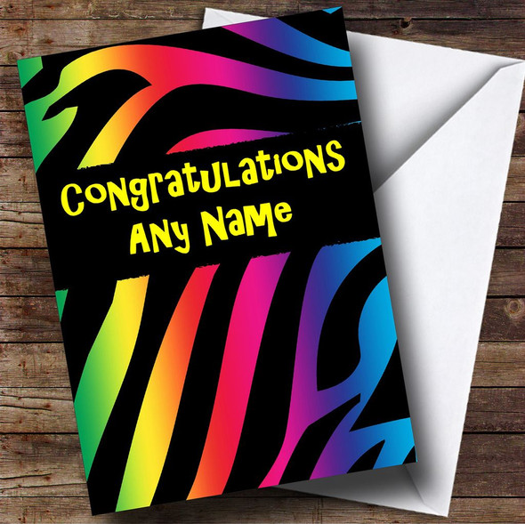 Tiger Animal Print Personalised Congratulations Card