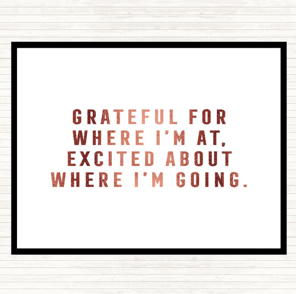 Rose Gold Where I'm Going Quote Mouse Mat Pad