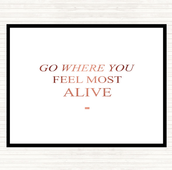 Rose Gold Where You Feel Quote Mouse Mat Pad
