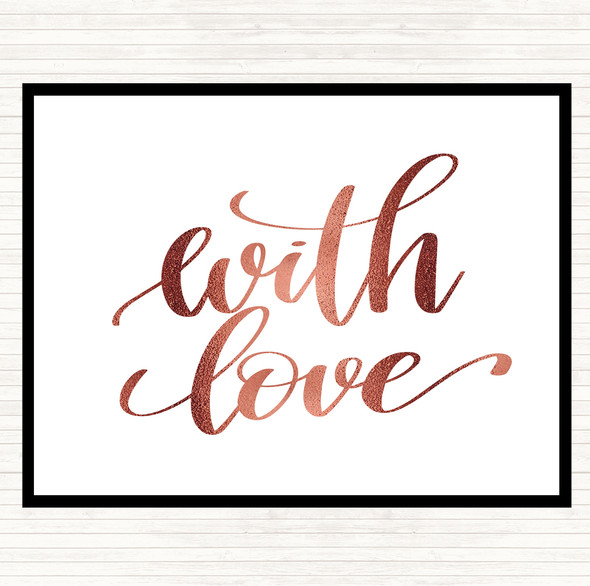 Rose Gold With Love Quote Mouse Mat Pad