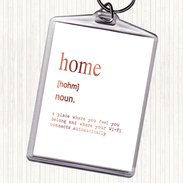 Rose Gold Word Definition Home Quote Bag Tag Keychain Keyring