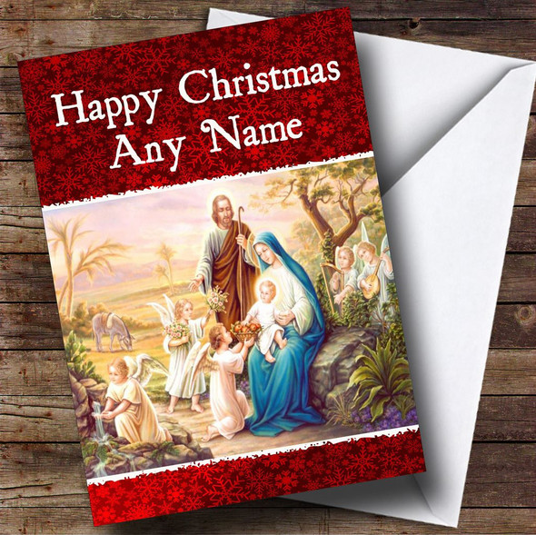 Traditional Scene Christmas Card Personalised