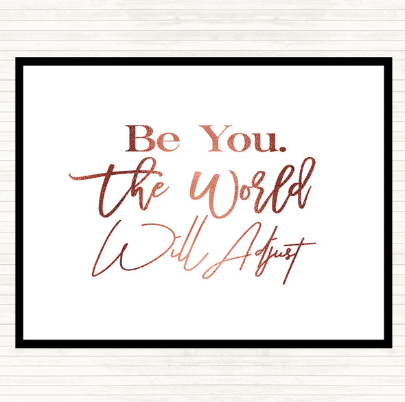 Rose Gold World Will Adjust Quote Mouse Mat Pad