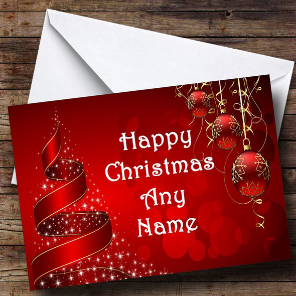 Red Christmas Card Personalised