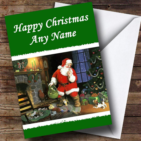 Quiet Santa Christmas Card Personalised