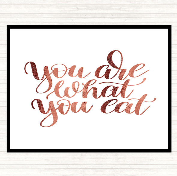 Rose Gold You Are What You Eat Quote Mouse Mat Pad
