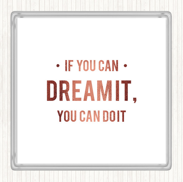 Rose Gold You Can Do It Quote Drinks Mat Coaster