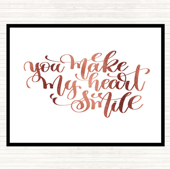 Rose Gold You Make My Heart Smile Quote Dinner Table Placemat