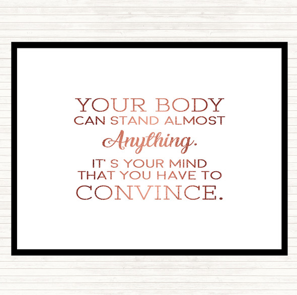Rose Gold Your Body Quote Dinner Table Placemat