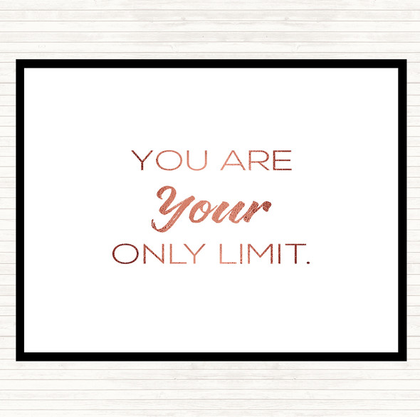 Rose Gold Your Limit Quote Dinner Table Placemat