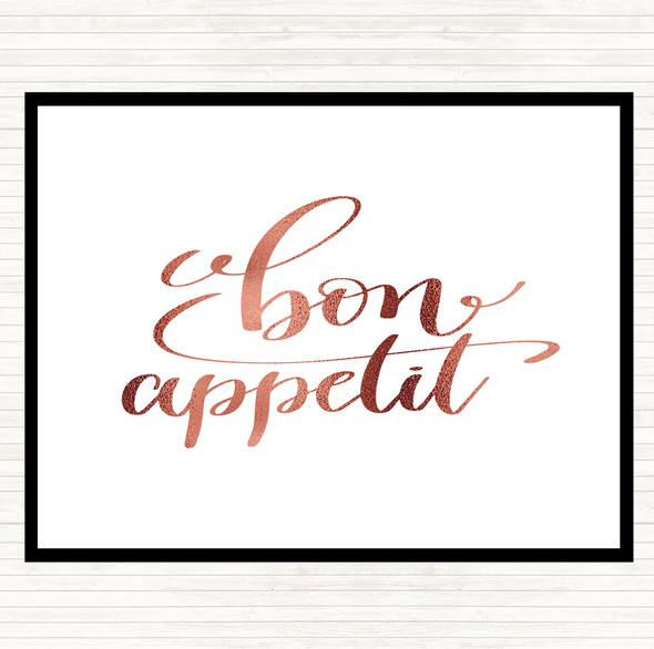 Rose Gold Bon Appetit Quote Mouse Mat Pad