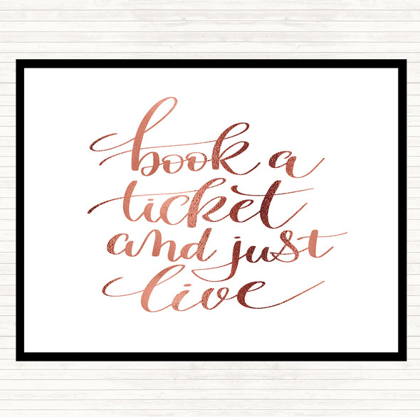 Rose Gold Book Ticket Live Quote Mouse Mat Pad
