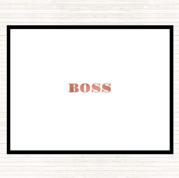 Rose Gold Boss Small Quote Mouse Mat Pad