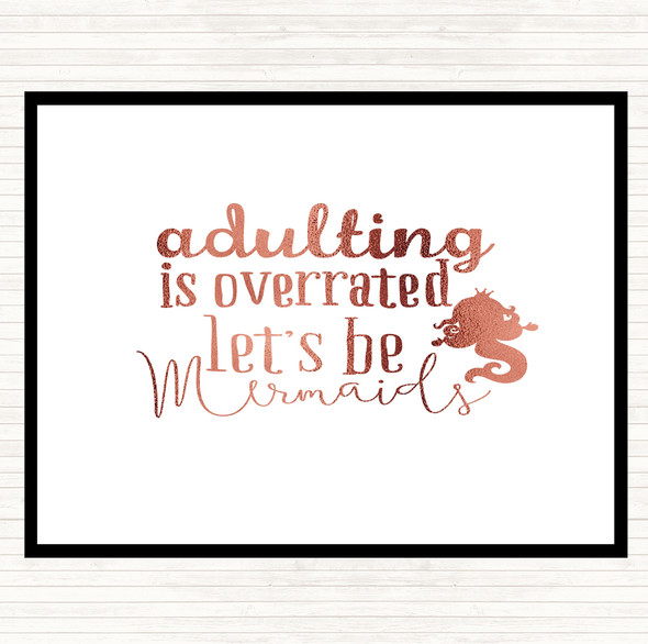 Rose Gold Adult Lets Be Mermaids Quote Mouse Mat Pad