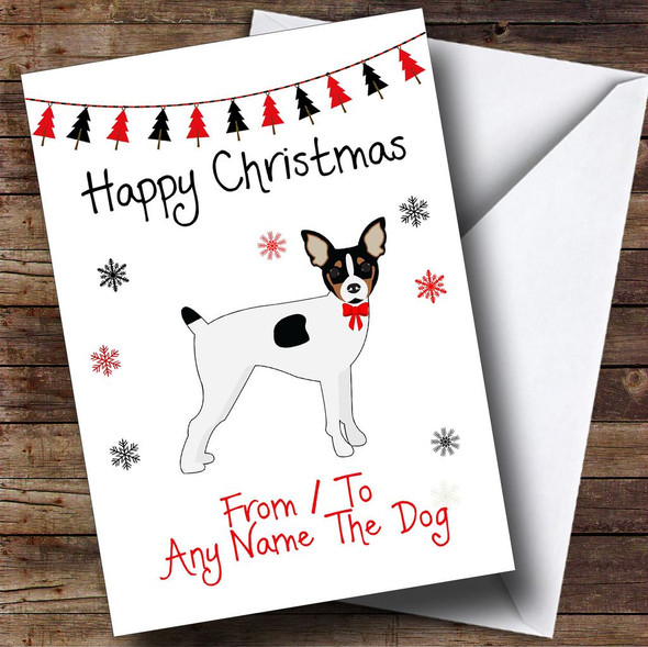 Toy Fox Terrier Brown From Or To The Dog Pet Personalised Christmas Card