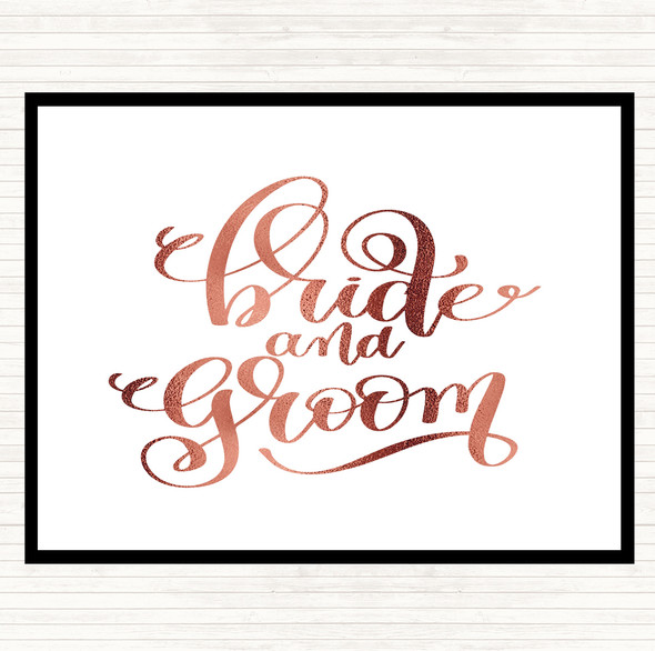 Rose Gold Bride & Groom Quote Mouse Mat Pad