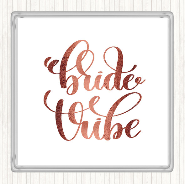 Rose Gold Bride Vibe Quote Drinks Mat Coaster