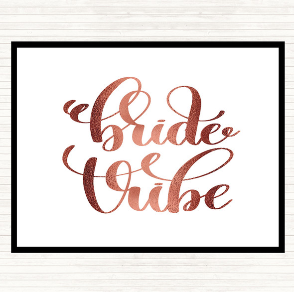 Rose Gold Bride Vibe Quote Dinner Table Placemat