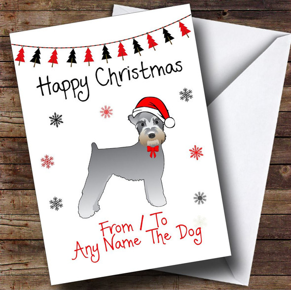 Schnauzer From Or To The Dog Pet Personalised Christmas Card