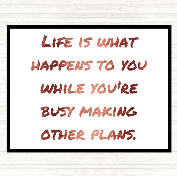 Rose Gold Busy Making Other Plans Quote Mouse Mat Pad