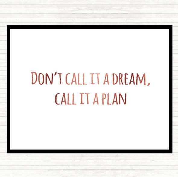 Rose Gold Call It A Plan Quote Mouse Mat Pad