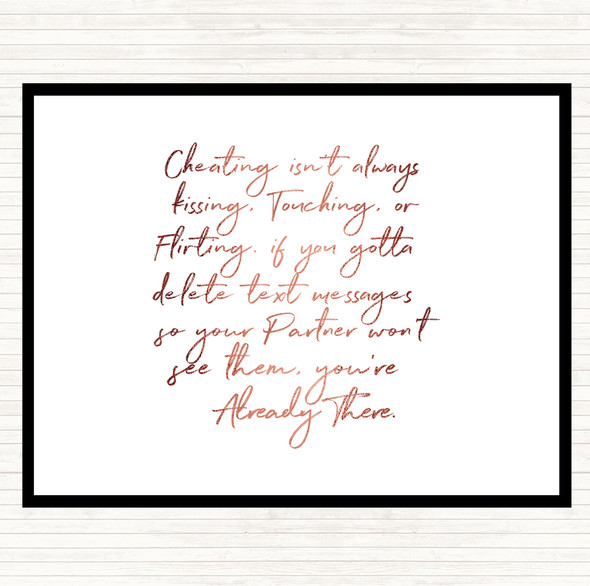 Rose Gold Cheating Quote Dinner Table Placemat