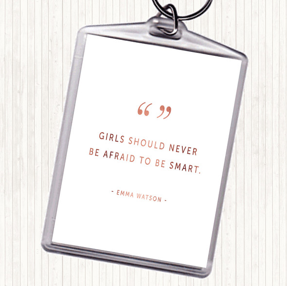 Rose Gold Afraid To Be Smart Quote Bag Tag Keychain Keyring