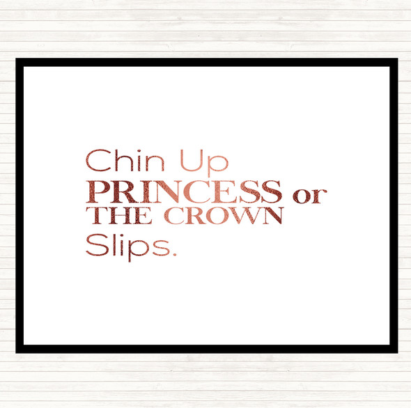 Rose Gold Chin Up Quote Mouse Mat Pad