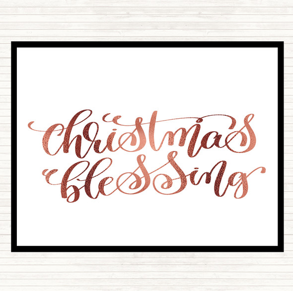 Rose Gold Christmas Blessing Quote Mouse Mat Pad