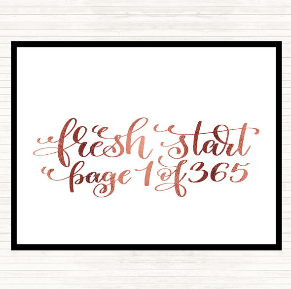 Rose Gold Christmas Fresh Start Quote Dinner Table Placemat