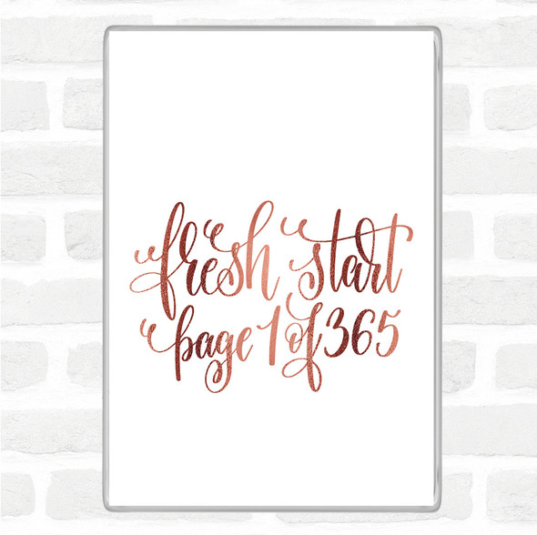 Rose Gold Christmas Fresh Start Quote Jumbo Fridge Magnet