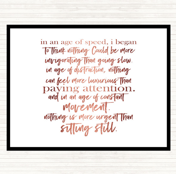 Rose Gold Age Of Speed Quote Mouse Mat Pad